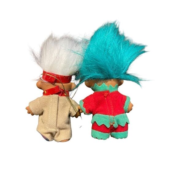 Lot of 4 Mrs. Santa Claus Caroler Reindeer Christmas Ornaments Troll Dolls - Picture 8 of 16